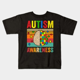 Autism Awareness Neurodiversity Brain Kids T-Shirt